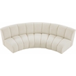 Meridian Furniture Infinity Cream Boucle Fabric 3pc. Modular Sectional