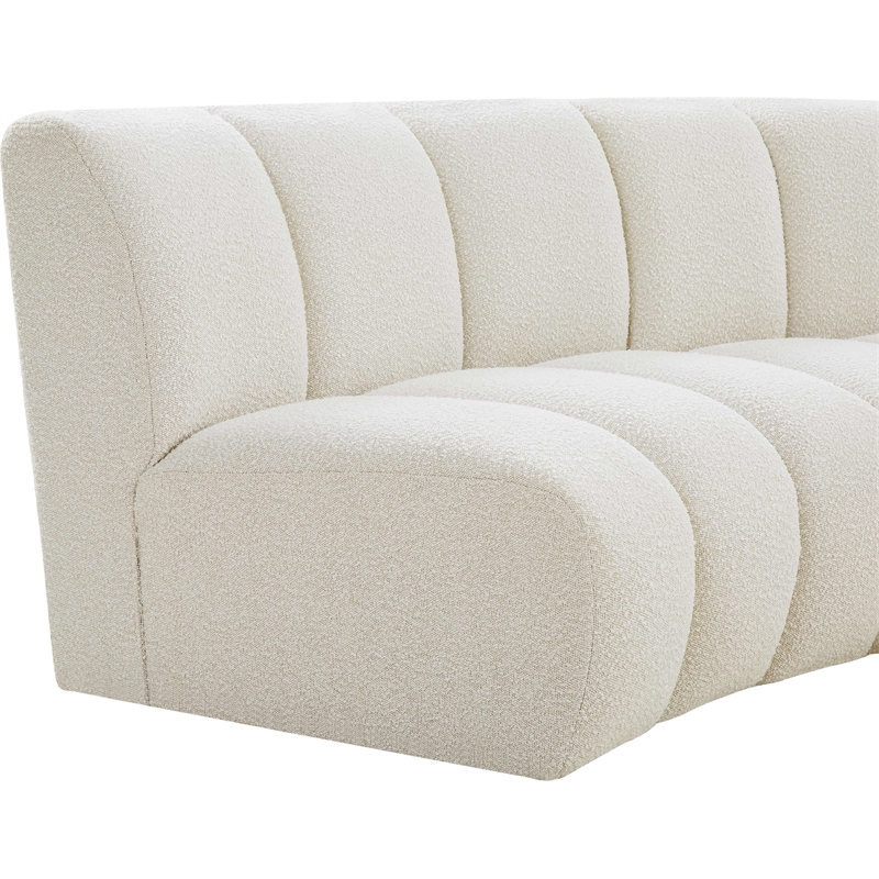 Meridian Furniture Infinity Cream Boucle Fabric 3pc. Modular Sectional