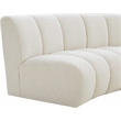 Meridian Furniture Infinity Cream Boucle Fabric 3pc. Modular Sectional