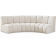 Meridian Furniture Infinity Cream Boucle Fabric 3pc. Modular Sectional