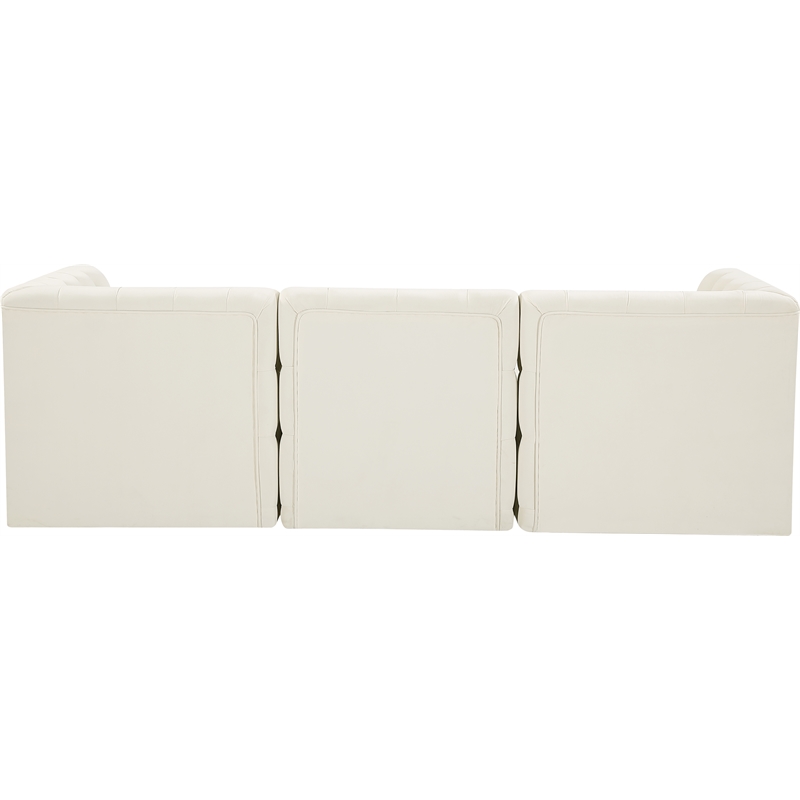 Meridian Furniture Tuft Cream Velvet Modular Sofa