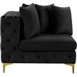 Meridian Furniture Tremblay Black Velvet Corner Chair