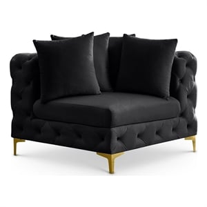 Meridian Furniture Tremblay Black Velvet Corner Chair