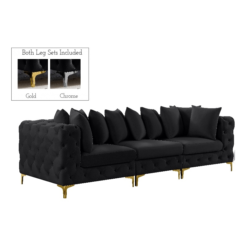 Meridian Furniture Tremblay Black Velvet Modular Sofa