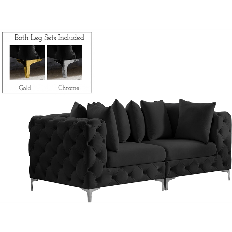 Meridian Furniture Tremblay Black Velvet Modular Sofa