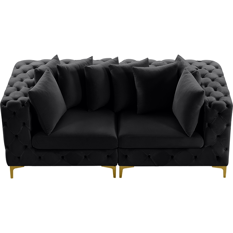 Meridian Furniture Tremblay Black Velvet Modular Sofa