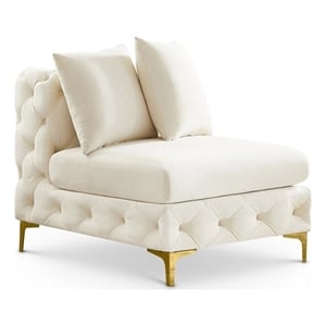 Meridian Furniture Tremblay Cream Velvet Armless Chair
