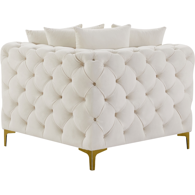 Meridian Furniture Tremblay Cream Velvet Corner Chair