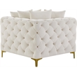 Meridian Furniture Tremblay Cream Velvet Corner Chair