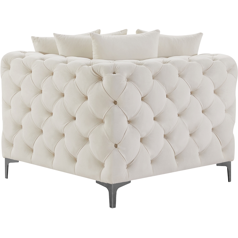 Meridian Furniture Tremblay Cream Velvet Corner Chair