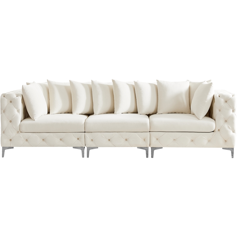 Meridian Furniture Tremblay Cream Velvet Modular Sofa
