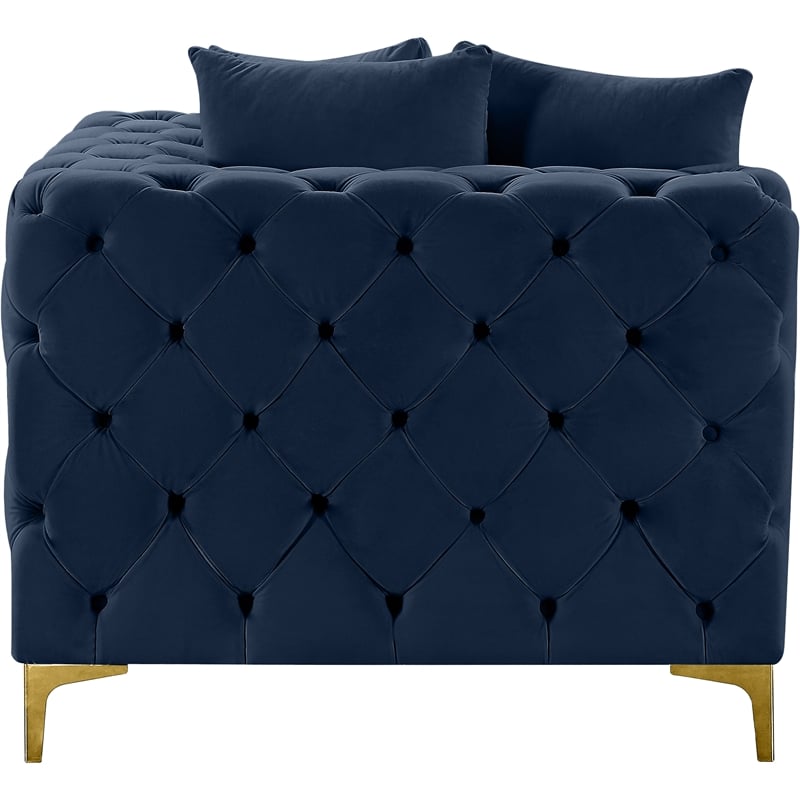 Meridian Furniture Tremblay Navy Velvet Corner Chair