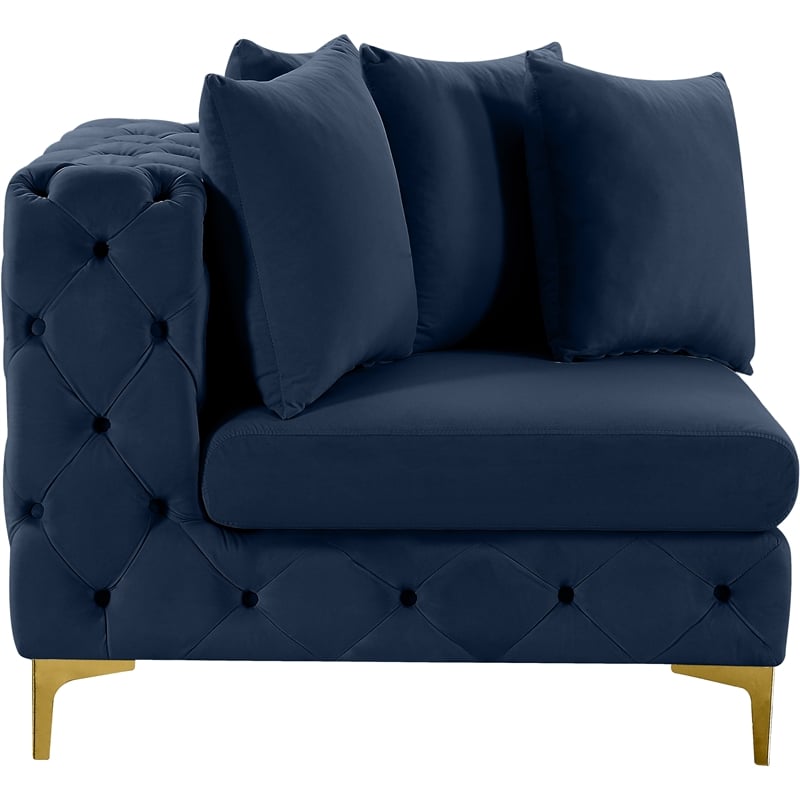 Meridian Furniture Tremblay Navy Velvet Corner Chair