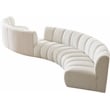 Meridian Furniture Infinity Cream Boucle Fabric 6pc. Modular Sectional