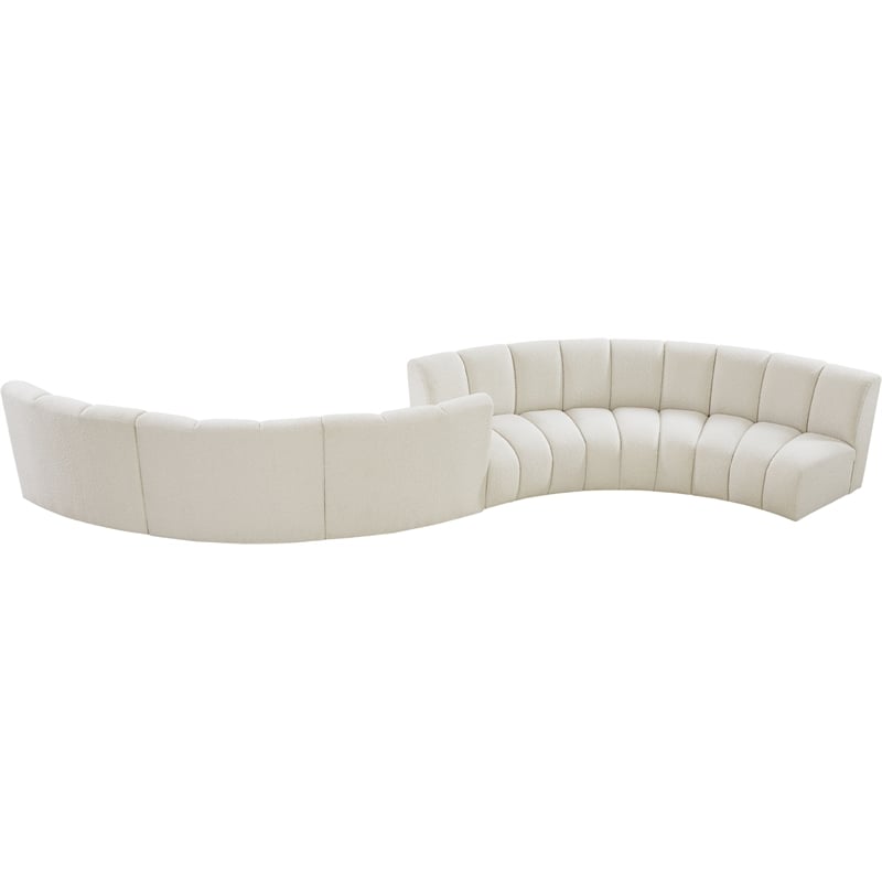 Meridian Furniture Infinity Cream Boucle Fabric 6pc. Modular Sectional