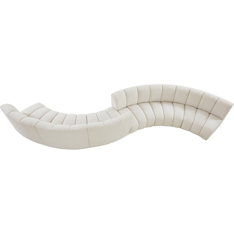 Meridian Furniture Infinity Cream Boucle Fabric 6pc. Modular Sectional