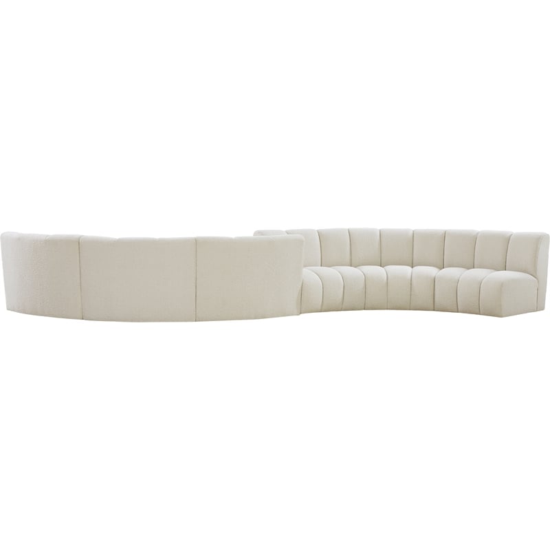 Meridian Furniture Infinity Cream Boucle Fabric 6pc. Modular Sectional