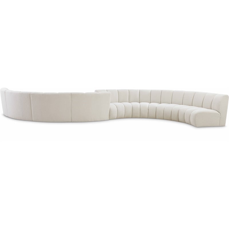 Meridian Furniture Infinity Cream Boucle Fabric 8pc. Modular Sectional