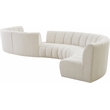 Meridian Furniture Infinity Cream Boucle Fabric 8pc. Modular Sectional