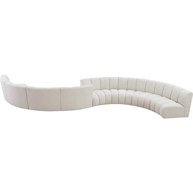 Meridian Furniture Infinity Cream Boucle Fabric 8pc. Modular Sectional