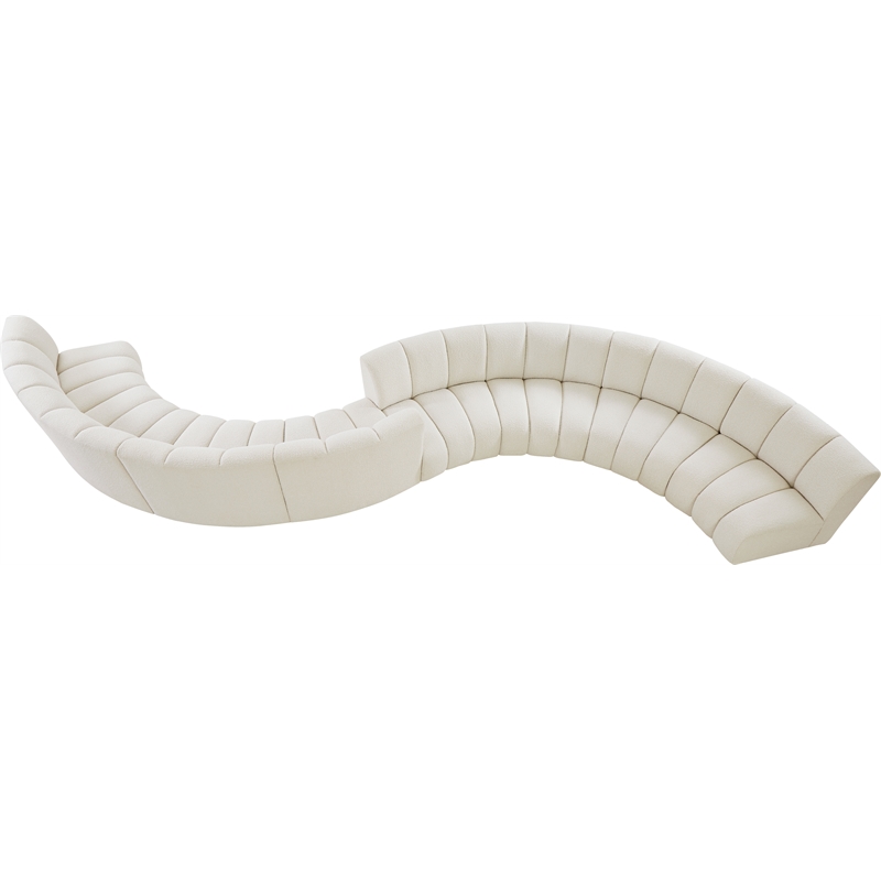 Meridian Furniture Infinity Cream Boucle Fabric 8pc. Modular Sectional