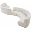 Meridian Furniture Infinity Cream Boucle Fabric 8pc. Modular Sectional