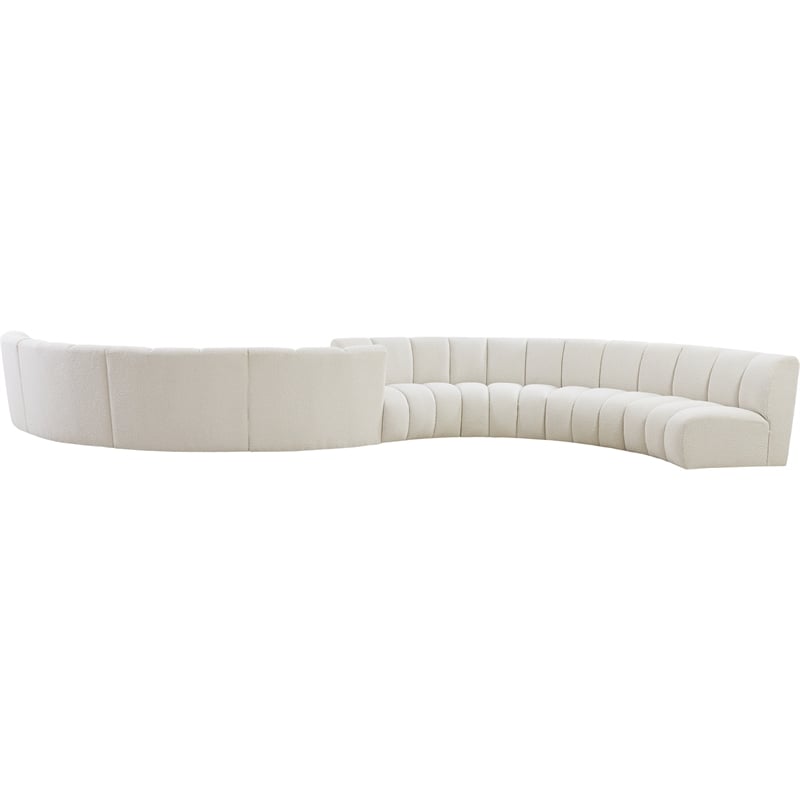 Meridian Furniture Infinity Cream Boucle Fabric 8pc. Modular Sectional
