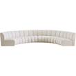 Meridian Furniture Infinity Cream Boucle Fabric 6pc. Modular Sectional