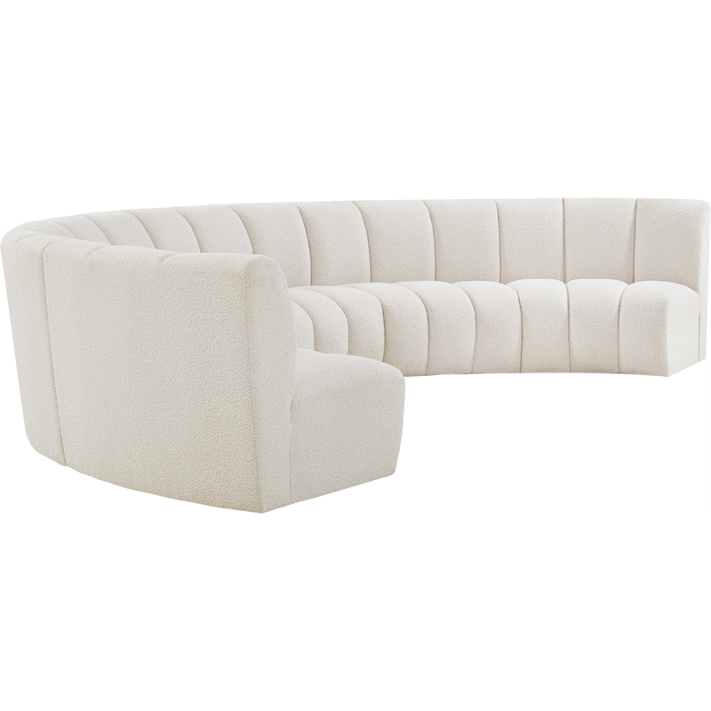 Meridian Furniture Infinity Cream Boucle Fabric 6pc. Modular Sectional