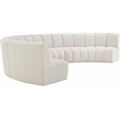 Meridian Furniture Infinity Cream Boucle Fabric 6pc. Modular Sectional