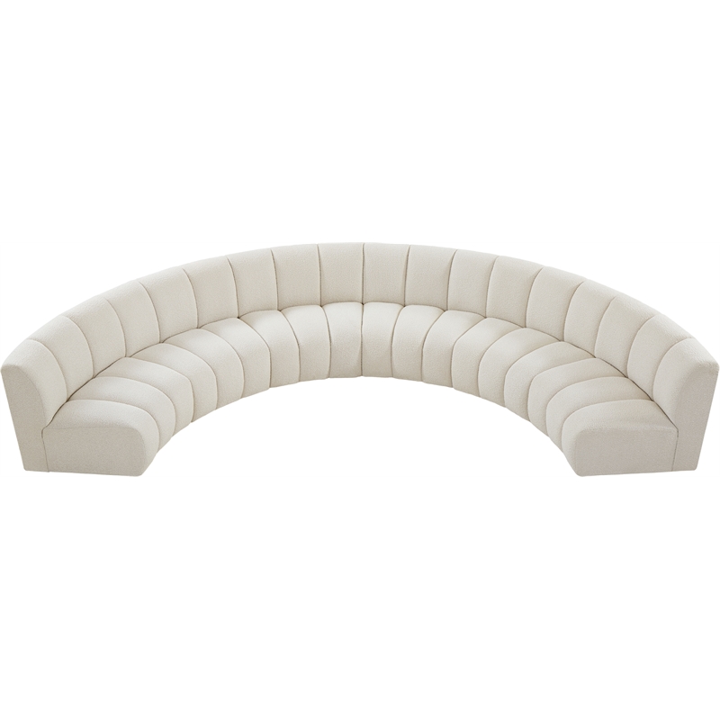 Meridian Furniture Infinity Cream Boucle Fabric 6pc. Modular Sectional