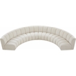 Meridian Furniture Infinity Cream Boucle Fabric 6pc. Modular Sectional