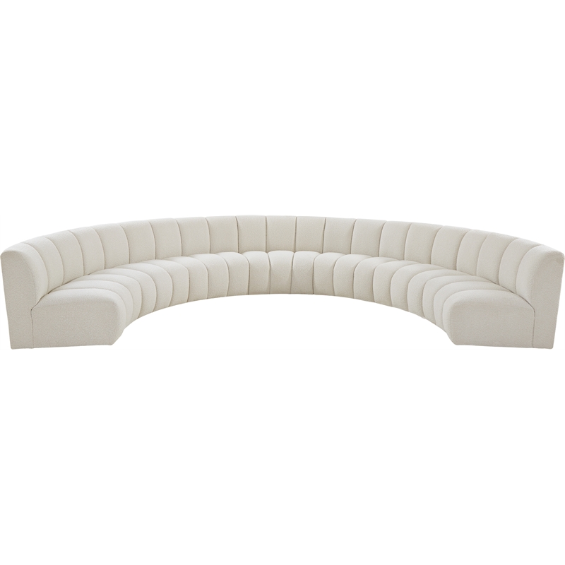 Meridian Furniture Infinity Cream Boucle Fabric 7pc. Modular Sectional