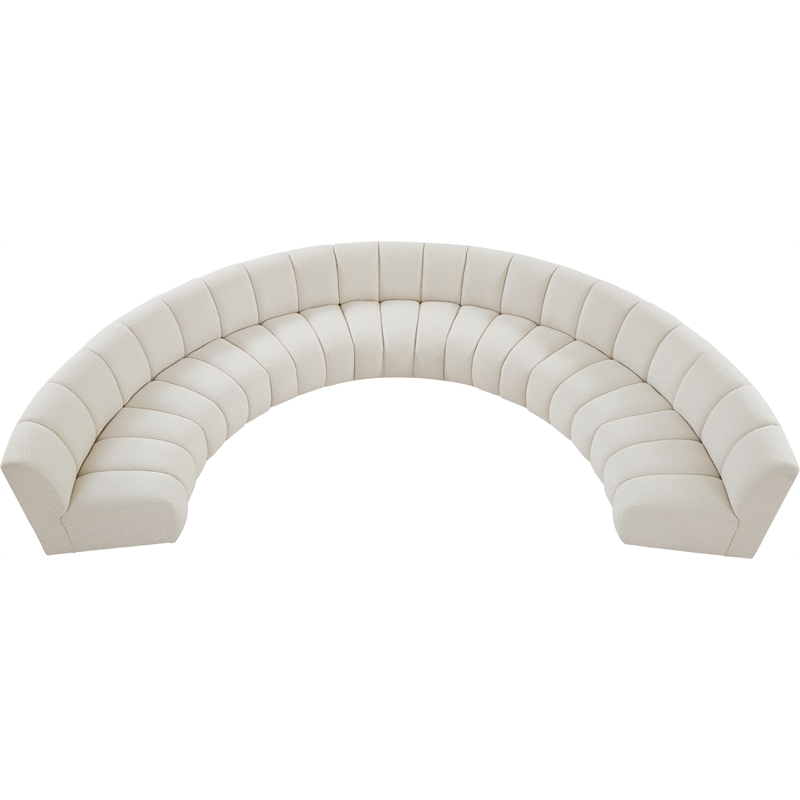 Meridian Furniture Infinity Cream Boucle Fabric 7pc. Modular Sectional