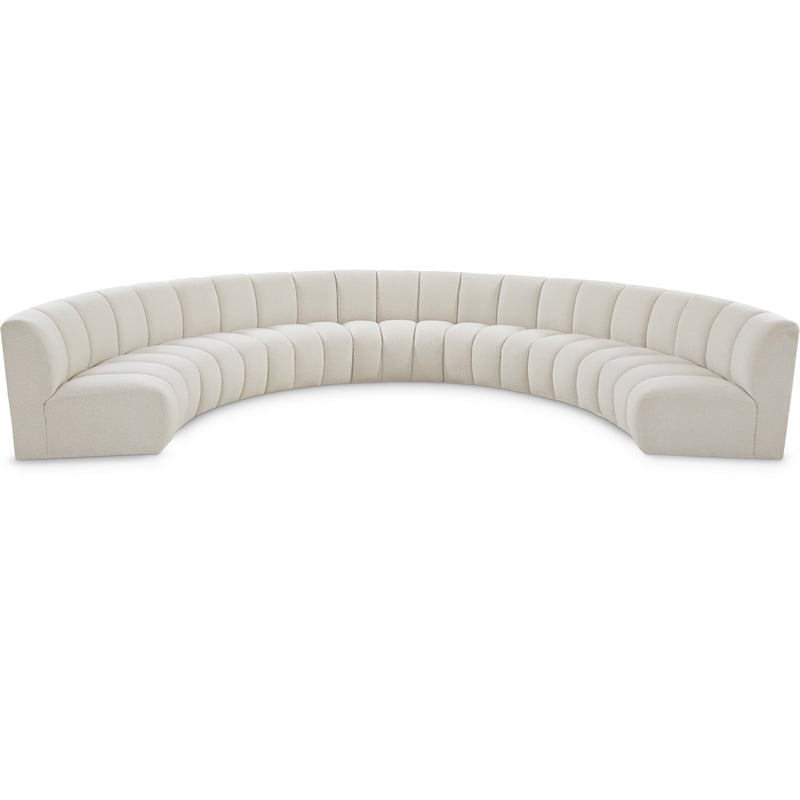 Meridian Furniture Infinity Cream Boucle Fabric 7pc. Modular Sectional