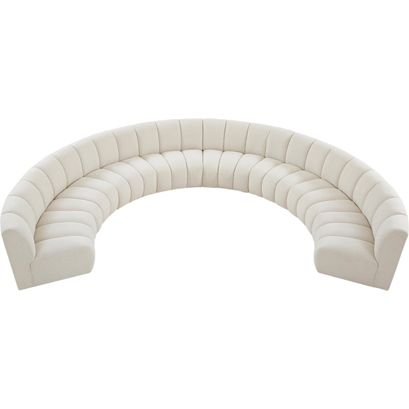 Meridian Furniture Infinity Cream Boucle Fabric 8pc. Modular Sectional