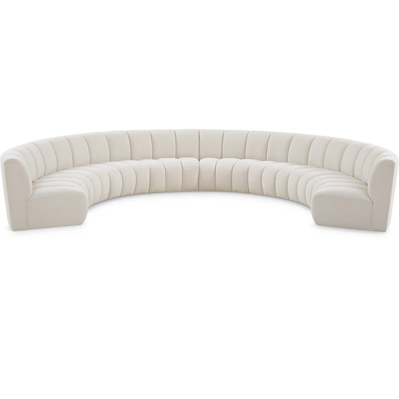 Meridian Furniture Infinity Cream Boucle Fabric 8pc. Modular Sectional