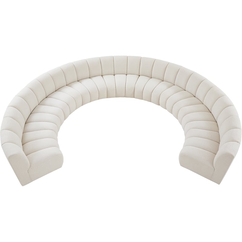 Meridian Furniture Infinity Cream Boucle Fabric 9pc. Modular Sectional