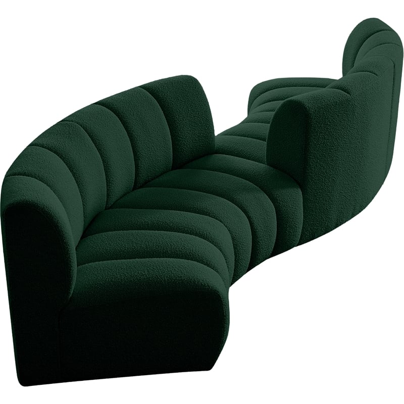 Meridian Furniture Infinity Green Boucle Fabric 4pc. Modular Sectional