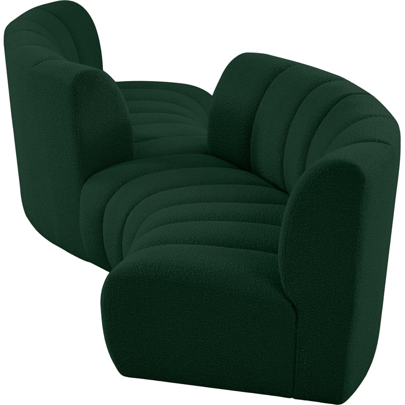 Meridian Furniture Infinity Green Boucle Fabric 4pc. Modular Sectional