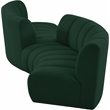 Meridian Furniture Infinity Green Boucle Fabric 4pc. Modular Sectional