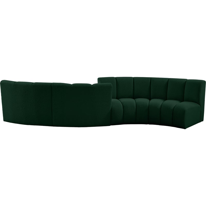 Meridian Furniture Infinity Green Boucle Fabric 4pc. Modular Sectional