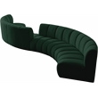 Meridian Furniture Infinity Green Boucle Fabric 6pc. Modular Sectional
