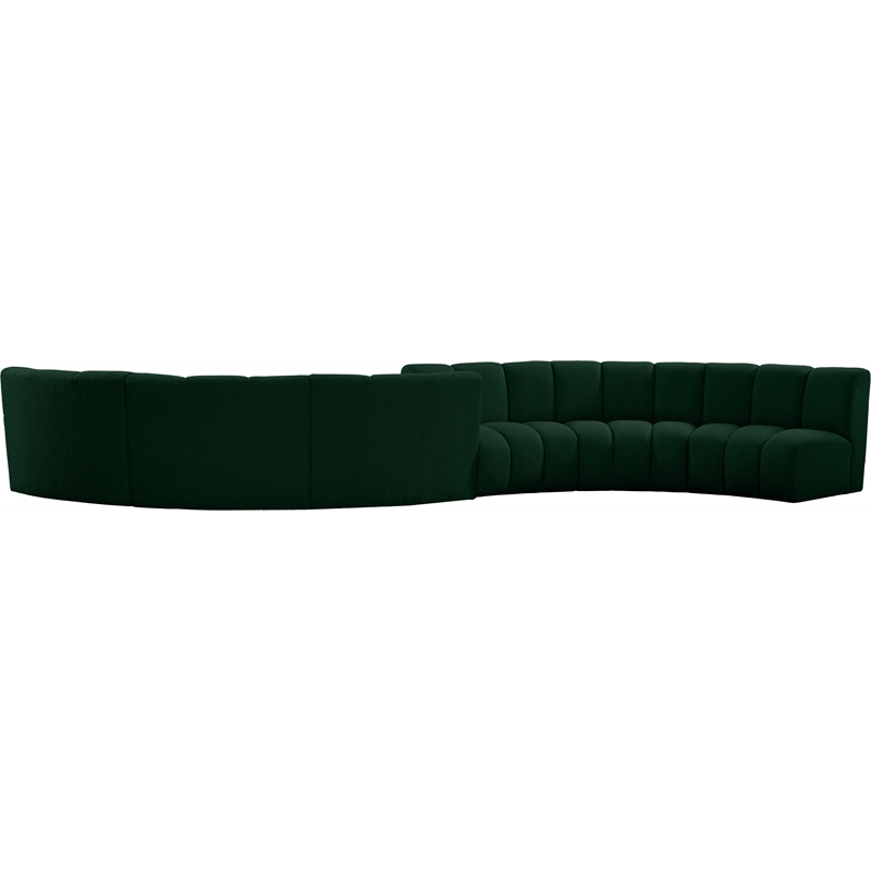Meridian Furniture Infinity Green Boucle Fabric 6pc. Modular Sectional
