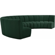 Meridian Furniture Infinity Green Boucle Fabric 6pc. Modular Sectional
