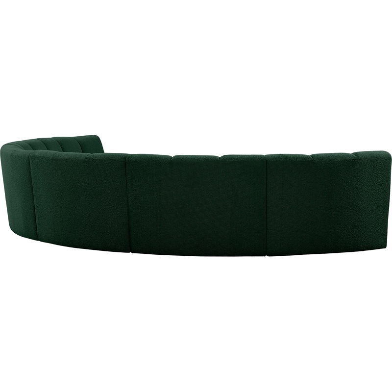 Meridian Furniture Infinity Green Boucle Fabric 6pc. Modular Sectional