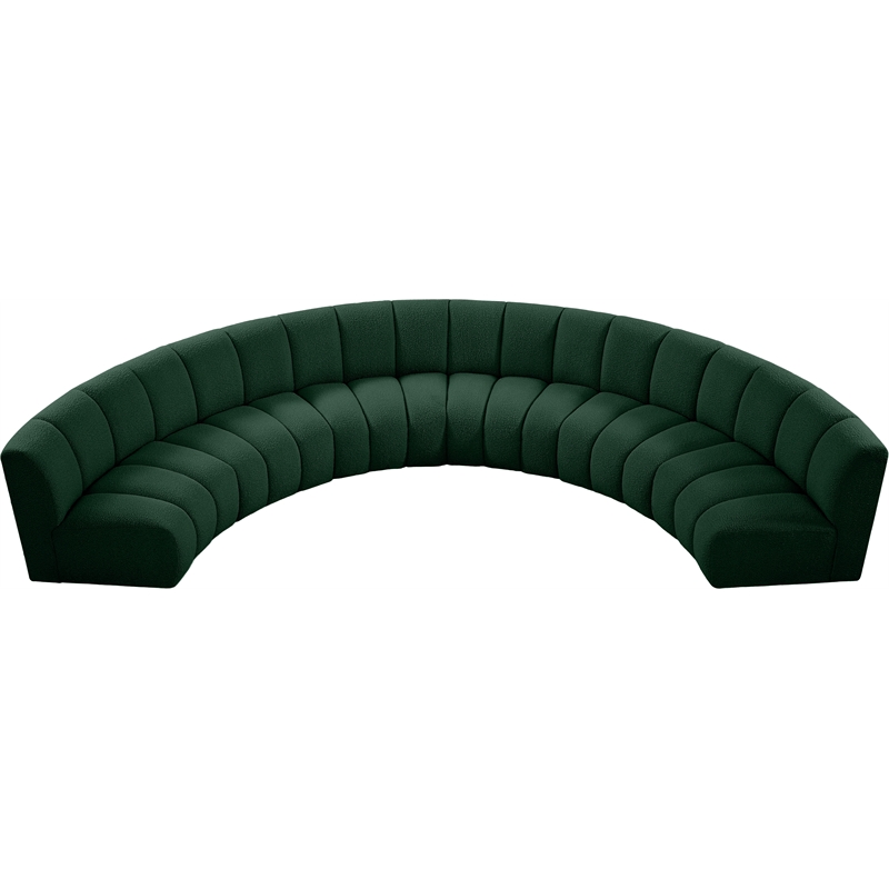 Meridian Furniture Infinity Green Boucle Fabric 6pc. Modular Sectional