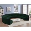 Meridian Furniture Infinity Green Boucle Fabric 9pc. Modular Sectional