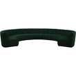 Meridian Furniture Infinity Green Boucle Fabric 9pc. Modular Sectional