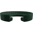 Meridian Furniture Infinity Green Boucle Fabric 11pc. Modular Sectional